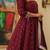 Maroon colour vichitra silk embroidery work fully stitched gown