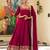 Rani colour vichitra silk embroidery work fully stitched gown