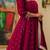 Rani colour vichitra silk embroidery work fully stitched gown
