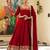 Red colour vichitra silk embroidery work fully stitched gown