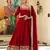 Red colour vichitra silk embroidery work fully  gown