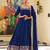 Royal blue colour vichitra silk embroidery work fully stitched gown