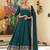 Teal colour vichitra silk embroidery work fully stitched gown