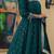 Teal colour vichitra silk embroidery work fully stitched gown
