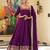 Wine colour vichitra silk embroidery work fully stitched gown