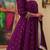 Wine colour vichitra silk embroidery work fully stitched gown