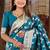 Teal Color Banarasi Silk Meenakari Design Saree