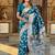 Teal Color Banarasi Silk Meenakari Design Saree