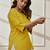 Women's olive green cambric cotton yoga kurta with round neck & three quarter sleeves