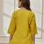 Women's olive green cambric cotton yoga kurta with round neck & three quarter sleeves