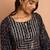 Women's navy blue patola print foil kurta - traditional raksha bandhan digital print ethnic dress