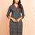 Women's navy blue kalamkari print cotton kurta - raksha bandhan special ethnic wear three quarter sleeve