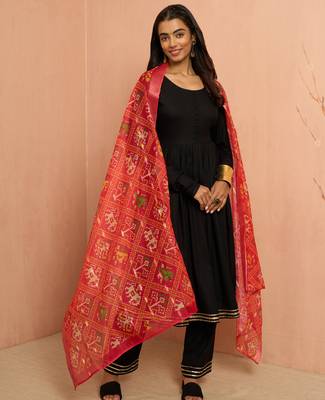 Woblack rayon anarkali kurta set - elegant raksha bandhan traditional festive wear 1