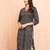Women's navy blue kalamkari print cotton kurta - raksha bandhan special ethnic wear three quarter sleeve