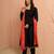 Women's black rayon anarkali kurta set - elegant raksha bandhan traditional festive wear