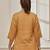 Women's dusty saffron linen cotton yoga kurta with button closure & three quarter sleeves