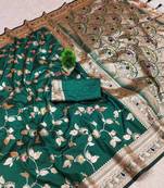 Green Color Banarasi Silk Meenakari Design Saree