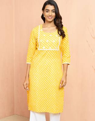 Woyellow lehariya print embroidered kurta - raksha bandhan thread work ethnic dress 3