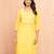 Women's yellow lehariya print embroidered kurta - raksha bandhan thread work ethnic dress