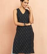 Woblack cotton ikkat sleeveless kurta - contemporary rakhi outfit traditional ethnic dress
