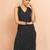 Women's black cotton ikkat sleeveless kurta - contemporary rakhi outfit traditional ethnic dress