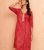 Wored bandhani foil print kurta - raksha bandhan digital print rayon ethnic dress