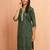 Women's green bandhani foil print kurta - festive raksha bandhan digital print ethnic wear