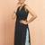 Women's black cotton ikkat sleeveless kurta - contemporary rakhi outfit traditional ethnic dress