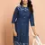 Wonavy blue jamdani jacquard kurta - traditional raksha bandhan cotton ethnic wear