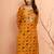 Women's mustard patola print foil kurta - bright raksha bandhan heritage digital print ethnic dress
