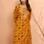 Womustard patola print foil kurta - bright raksha bandhan heritage digital print ethnic dress