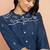 Women's navy blue jamdani jacquard kurta - traditional raksha bandhan cotton ethnic wear