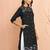 Women's black jamdani jacquard kurta - rakhi special traditional cotton ethnic dress