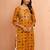 Women's mustard patola print foil kurta - bright raksha bandhan heritage digital print ethnic dress