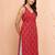 Women's red floral print kurta - sleeveless raksha bandhan cambric cotton ethnic top