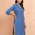 Women's blue cotton lurex dobby kurta - glamorous rakhi metallic pattern ethnic dress