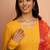 Women's mustard rayon anarkali kurta set - traditional raksha bandhan festive ethnic dress