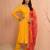 Women's mustard rayon anarkali kurta set - traditional raksha bandhan festive ethnic dress