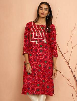Wored patola print foil kurta - festive raksha bandhan traditional digital print ethnic wear 1