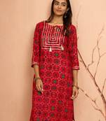Wored patola print foil kurta - festive raksha bandhan traditional digital print ethnic wear