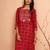 Women's red patola print foil kurta - festive raksha bandhan traditional digital print ethnic wear