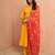 Women's mustard rayon anarkali kurta set - traditional raksha bandhan festive ethnic dress