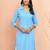 Women's aqua cotton dobby kurta - fresh rakhi geometric pattern ethnic dress