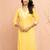 Women's yellow bandhani print kurta - bright rakhi traditional cambric cotton ethnic top