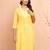 Women's yellow bandhani print kurta - bright rakhi traditional cambric cotton ethnic top