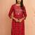 Women's red patola print foil kurta - festive raksha bandhan traditional digital print ethnic wear