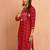 Women's red patola print foil kurta - festive raksha bandhan traditional digital print ethnic wear