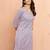 Women's grey floral angrakha kurta - traditional rakhi dress with sequin yoke work