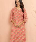 Wopink floral angrakha kurta - designer rakhi outfit with sequin yoke ethnic wear