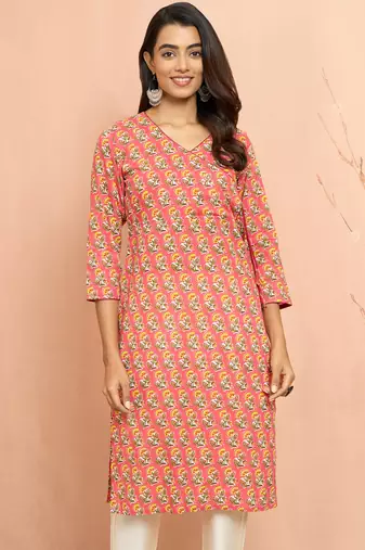 Wopink floral angrakha kurta - designer rakhi outfit with sequin yoke ethnic wear